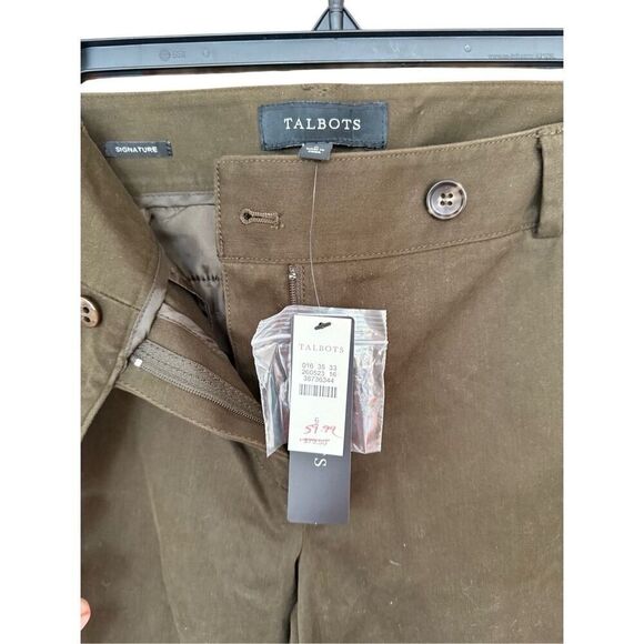 NWT Talbots Womens Brown Signature Flat Front Straight Leg Chino Pants Size 6 - Picture 8 of 14